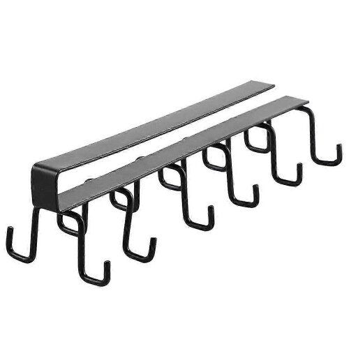 Hooks Under Shelf Cups Rack Drilling Coffee Cups Holder for Cabinet-B