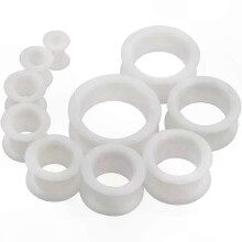 Large 3-38mm Silicone Ear Stretchers, Flexible Double Flared Hollow Plugs, Flesh Tunnel Rings for Gauge Expansion and Phimosis Stretcher Use