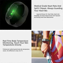 2208A Smart Bracelet Heart Rate Blood Pressure Monitor Black Gray