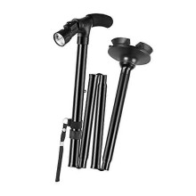 Foldable Walking Cane Crutch, Aluminum Portable Hand Walking Stick