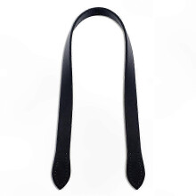 Interchangeable Bag Strap with Leather Inlay for Tote Handles, Women's Accessory, 60x2.8x0.5 cm, Black, Set of 2