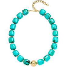 Sturdy Resin Bead Rope Necklace Stretchy Fit For Casual-TEAL1