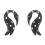 Flamingo Shaped Earrings Eye Catching Spotted-black white dots 1