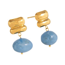 Delicate Teardrop Resin Earrings Elegant Jewelry-JDE0109029 BL