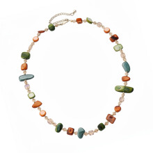 Bohemian Style Irregular Beaded Necklace For Women Summer