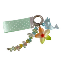 Porte-clés mignon sur le thème des dauphins, avec dentelle-Vert