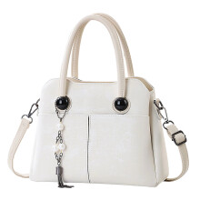 Fashionable Office Handbag Soft PU-Beige (20cm