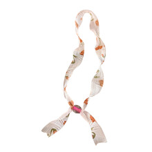 Collier écharpe en perles artisanal unique avec des fleurs-B