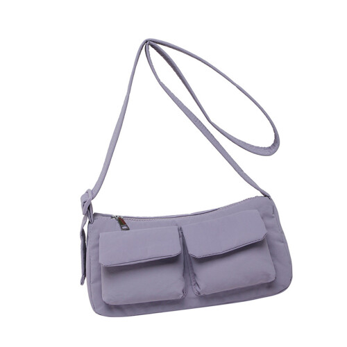 Practical Polyester Crossbody Pack Compact Crossbody Bag-Purple