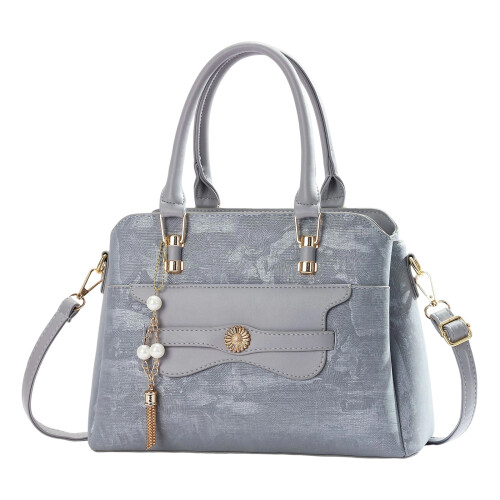 Structured Top Handle Bag Soft PU-Gray (30cm