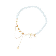 Collier pendentif asymétrique contemporain, chaîne de clavicule