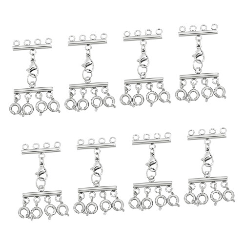 Set mit 8 glatt polierten-Stahlfarbe 4-teilig