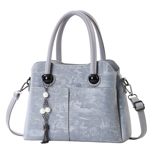 Sac à main en cuir PU-Gris (20 cm