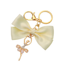 Beautiful Ballerinas Pendant Key Ring Sturdy Alloy Keychain-D