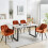 AINPECCA 4 Velvet Dining Chairs and Table Set KitchenOrange 1