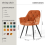 AINPECCA 4 Velvet Dining Chairs and Table Set KitchenOrange 5
