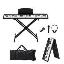 88 Key Folding Piano Semi-Weighted Keyboards Digital Piano w/ double X type stand,MIDI Bluetooth
