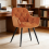 AINPECCA 4 Velvet Dining Chairs and Table Set KitchenOrange 3
