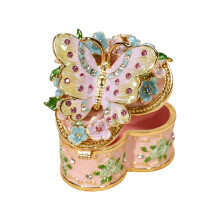 Elegante legering sieraden opbergdoos vlindervorm sieraden-Roze