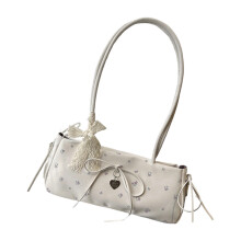Faux Leather Purses Toted Bag for Women Slouchy Hobos Bag-White