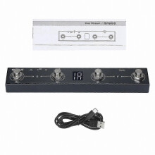 Wireless MIDI Foot Controller with 4 Rechargeable Buttons, Portable Bluetooth Chocolate Pedal for APP Control
