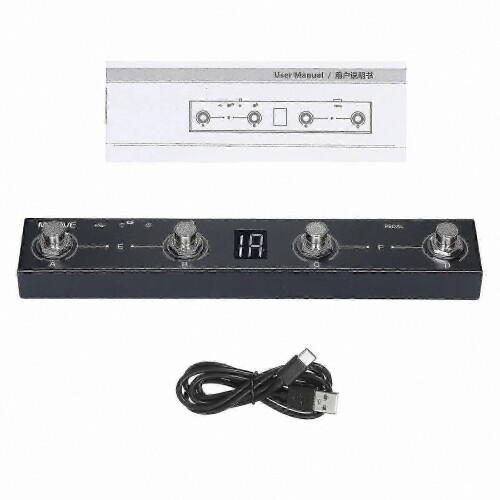 Wireless MIDI Foot Controller with 4 Rechargeable Buttons, Portable Bluetooth Chocolate Pedal for APP Control