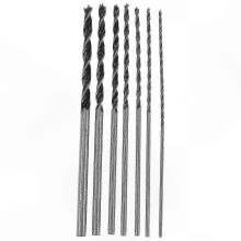 7-Piece Extended Length Wood Drill Bit Set - 4mm, 5mm, 6mm, 7mm, 8mm, 10mm, 12mm x 300mm Brad Point Bits