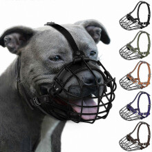 Ventilated Metal Basket Muzzle for Large Breeds including Pitbull, Amstaff, and Staffordshire Terrier