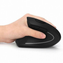 Vertical Ergonomic Wireless Mouse for Left Hand, Optical Design with 6 Buttons, Arm-Friendly Comfort to Prevent Epicondylitis