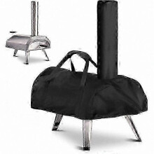 Waterproof Pizza Oven Cover, Weather-Resistant Oxford Fabric, Fits 81 x 42 x 21 cm, Black, Compatible with Multiple 12-Inch Ovens