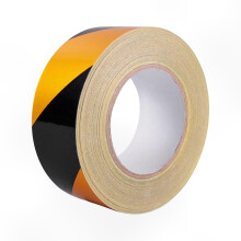 High Visibility Reflective Hazard Tape, Black/Yellow Waterproof Safety Warning Tape, 50mm x 25m for Outdoor Use