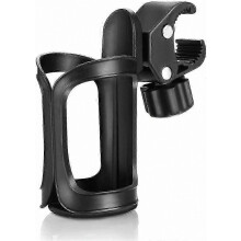 Universal Cup Holder for Strollers, Bicycles, and Wheelchairs - 1pc, Black