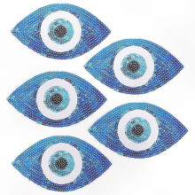 15Pcs Blue Embroidered Patches for Sewing on Clothes and DIY Decoration