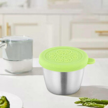 Staron 304 Stainless Steel Cup With Clearance (Green), 304 Stainless Steel Cup With Tape Cover In Stock Outdoor Portable Dipping Dish