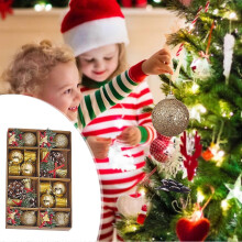 Viflosae 24pc Christmas Ball Ornaments Set, Compatible with Christmas Tree Decorations, Bell Gift Pack, Pendant for Holiday, Black_Friday Deals