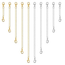 Hesroicy 5Pcs Extension Chain - Non-fading, Double Head Lobster Clasp, DIY Jewelry Metal Necklace Extender Chain Links, Home Supplies