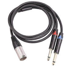 XLR Male to 2x1/4 Inch Jack Audio Splitter Cable 3-Pin Connector