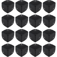 16 Pack 404040mm Black Metal Corner Protectors for Boxes & Speakers