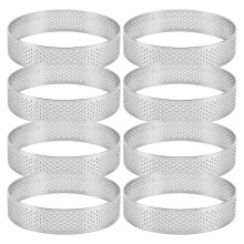 Stainless Steel Round Cake Rings 8pc, Tart Mold for Baking