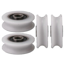 4pcs U-Groove Sliding Door Pulley 22x6x8mm White Nylon Wheel 6mm Inner