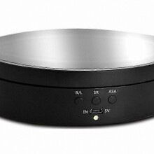 360 Degree Rotating Display Turntable with Mirror Surface for Jewelry and Short Video Production, Adjustable 3-Speed Electric Rotation, Black Finish