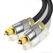 Fiber Optic Audio Cable 15m Type A SPDIF Toslink Gold-Plated Connector
