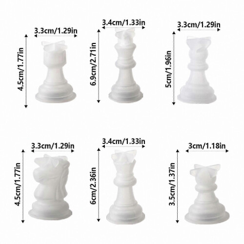21-Piece Jewelry Mold Kit for 3D Chess Art Crafting Projects
