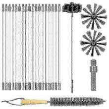 22 Pcs Chimney Cleaning Brush,duct Vent Cleaning Set with 18 Nylon Rods,for Fireplace/dryer Vent /s