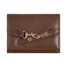 Fashionable Women’S Trifold Wallet Purse PU Construction-Coffee