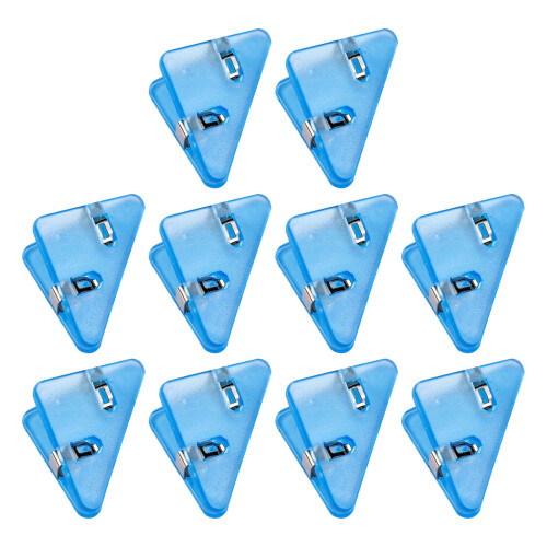 10Pcs 2x1.54Inch Plastic Triangle Clips For Holding-Blue