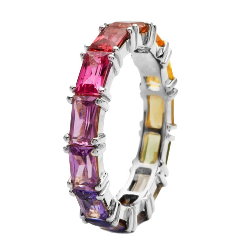 Chic Handmade Copper Ring Accessory with Sparkling-7 Silver