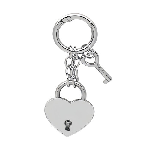 Charmes de sac de cadenas de coeur, accessoires de-Argent