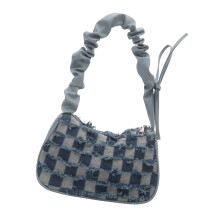 Women's Handbag Fashionable Crossbody Bag With-blue square