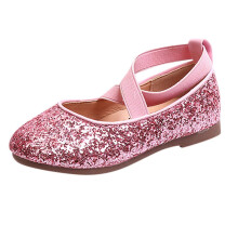 Kids Girls Dress Shoes Glitter Princess Sandals Party Dance On Soft Sole Non- Sparkly Wedding Footwear 3-12 Years Versatile Shoes